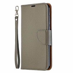 Huawei Y7 2019 Wallet Case Unextati Simple Pu Leather Flip Wallet Cover Case With Kickstand Card Slots And Hand Strap For Huawei Y7 2019 Gray