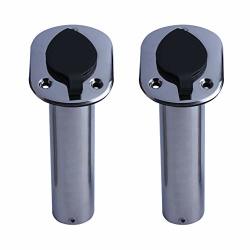 Deals on Hoffen 2PCS Boat Stainless Steel Fishing Rod Holder Flush Mount 15  30 90 Degree With Pvc Cap Inner Tube And Gasket 15 Degree, Compare Prices  & Shop Online