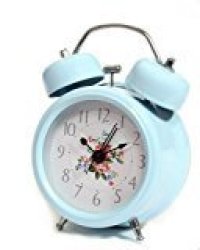 Etbotu Alarm Clock Metal Light Rural Style Blue