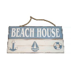 Beach House With Anchor 40 X 20CM