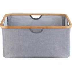 Bahari Bamboo Foldable Laundry Basket 50L Grey