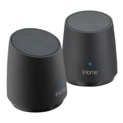 2 X Ihome IHM89 MINI Portable Rechargeable Speakers -iphone MP3 LED Black