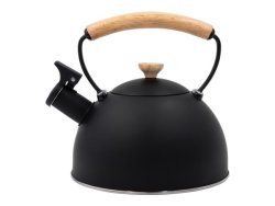 Stainless Steel Whistling Stovetop Kettle 1.6L Black