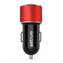 Astrum Dual USB Car Charger - CC340 Red