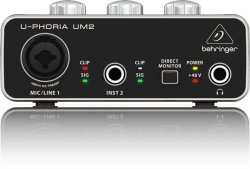 Behringer UM2 U-phoria Audiophile Single Channel USB Audio Interface