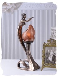 Glamorous Table Lamp In Romantic Art Nouveau Style