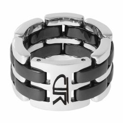 J118 - Ctr Ring Stainless Steel And Ceramic "fuzion Link Wide" - J118 8