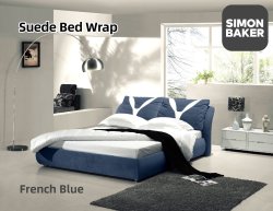 Simon Baker Suede Bed Wrap Standard Length French Blue Various Sizes - French Blue King