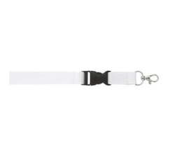 Woven Lanyard With Plastic Buckle-white