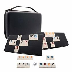Rummy Game 106 Tiles Rummy Outlasting Color With Shockproof Case & 4 Anti-skid Durable Trays For Kids