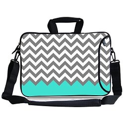Kitron Tm 16 17"-17.3 Inches Cute Colorful Cross Stripe Design Water Resistant Neoprene Sleeve Notebook Neoprene Messenger Case Tote Bag With Handle And Carrying Strap