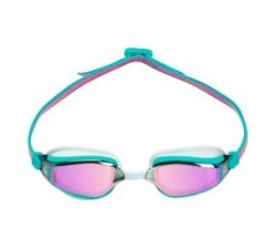 Fastlane - Pink Titanium Mirrored Lens - Pink turquoise Swim Racing Goggles