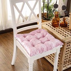 Rxf Square Cushion Thickening Four Seasons Warm Multi-function Office Back Mat Home Dining Chair Strap Pad Nine Hole FIXED-2 Size Color : Pink Size : 40X40CM