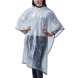 Salon Professional Hair Styling Cape Colorfulife Hair Cutting Coloring Transparent Ripple Waterproof Hairdresser Wai Cloth Barber Gown Hairdressing Wrap 51"X59" K014 White