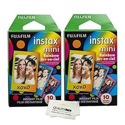 Fujifilm Instax MINI 8 Instant Film 2-PACK 20 Sheets Value Set For Fujifilm Instax MINI 8 Cameras - Rainbow