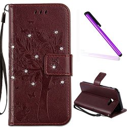 Samsung Galaxy S8 Cover Case Emaxeler Diamond Embossed Stylish Case Kickstand Flip Credit Cards Slot Cash Pockets Pu Leather Flip Wallet Cover For Galaxy