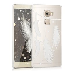 Kwmobile Crystal Case For Huawei Mate S With Design Feathers Chain - Transparent Protection Case Cover Clear In White Transparent
