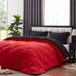 5PC Red And Black Reversible Lightweight Comforter