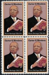 Carter G Woodson Black Heritage Black History Researcher 2073 Block Of 4 X 20 Us Postage Stamps