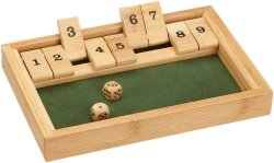 Philos 3270 Puzzle Games Shut The Box 9 Bamboo Light Brown