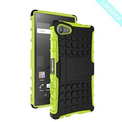 Likesea Stand Case For Sony Xperia Z5 Compact Premium Double Protective Cover With Kickstand Shock-absorption And Anti-scratch Green