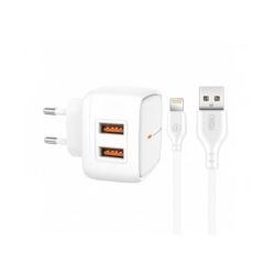 Dual USB Charging Adapter With Lightning Cable - -L61