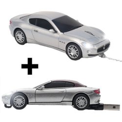 Maserati Bundle - Maserati Gran Turismo Wired Optical Computer Car Mouse + Maserati Gran Cabrio USB Stick Wired + 4GB