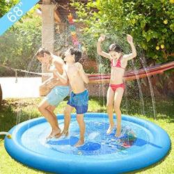 Hocomo Sprinkler Pad Splash Play Mat 68" Summer Fun Backyard Play Mat Kids Outdoor Party Sprinkler Toy Inflatable Outdoor Water Toys For Children Kids