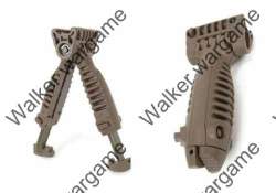 Battleaxe Picattinny Tactical Spring Total Bipod Foregrip Grip - Coyote Tan