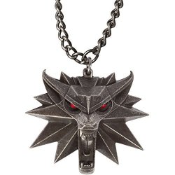 Jinx The Witcher 3 Necklace With White Wolf Medallion + LED Eyes