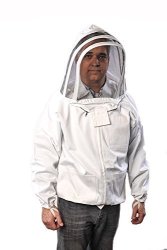 Forest Beekeeping Jacket With Fencing Veil Hood Professional Premium Beekeeper Jackets Medium
