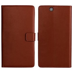 Pizu Leather Case Flip Cover For Sony Xperia Z Ultra XL39H C6802 C6806 C6833 BROWN