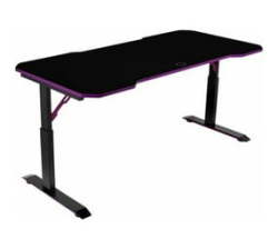 Cooler Master Gaming Desk GD160 Black And Purple 3 Level Height Adjustable Cable Management Surface Mousepad.