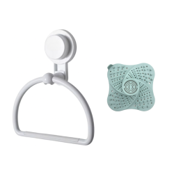 Modern Towel Ring With Suction Cup And Silicone Drain Strainer