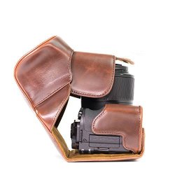 MegaGear "ever Ready" Protective Leather Camera Case Bag For Canon Powershot G3 X G3X Digital Camera Dark Brown