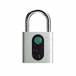 Fingerprint Padlock - Smart Keyless Biometric Lock For Gym Locker Outdoor Door Backpack Luggage Suitcase Bike Office IP66 Waterproof USB Charging