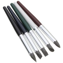 5PCS Silicone Rubber Clay Shaper Pen Sculpting Fimo Modeling Tool Set