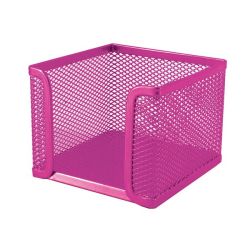 : M400 Wire Mesh Metal Cube Holder Pink