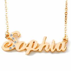 Zacria Name Necklace Sophia 18K Gold Plated