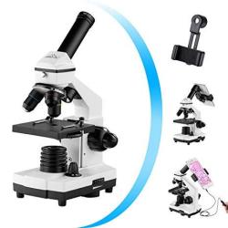 MAXLAPTER Monocular Microscope For Students And Kids 200-2000X Magnification Powerful Biological Educational Microscope With Operation Accessories 10P Slides Set 15P Phone Adapter Wire Shutter & Backpack