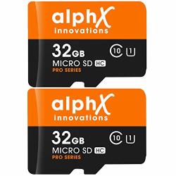 4 Piece Bundle - Alphx 32GB 2 Cards Micro Sd High Speed Class 10 Memory Cards For Samsung Galaxy S9 S9+ S8 Note 8