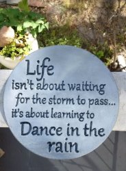 Inspiration" Wall Garden Plaque Stepping Stone Silver Tone With Black Writing