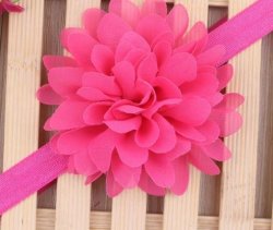 Cerise Pink Headband With Big Flower - Accessory For Your Princess - Also Available In Soft Pas