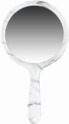 Basics Beauty Mirror Handheld Round Glass Marble 1X 2X