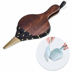 Exblue Fireplace Bellows Wood Hand Bellows Fire Blower Tool Brown
