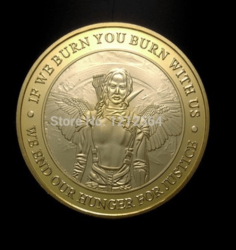 6x 24kt Gold Plated Mockingjay Hunger Games Coins.