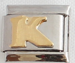 Italian Charm - Gold Plated Letter K