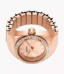 Fossil Ring Two-hand Rose Gold-tone Stainless Woman's Watch Steel ES5320