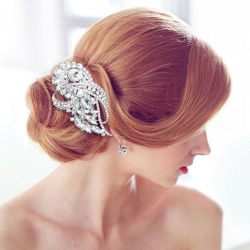 Stunning And Intricate Bridal Haircomb - Rhinestones- Hair Accessory - Beautiful Unusual Design