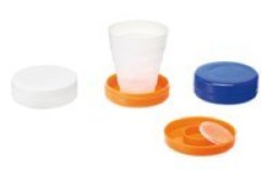 Folding Cup With Pill Compartment White